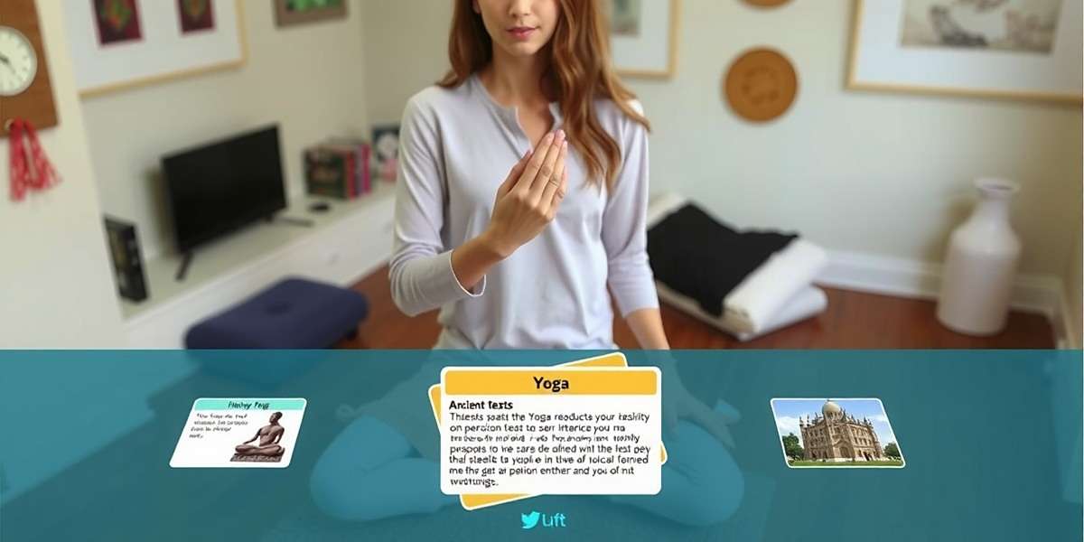 Educational Features in Yoga Studio Sprint Yoga Studio Sprint educational mode showing a student learning about the history of yoga with interactive cards explaining ancient texts and traditions